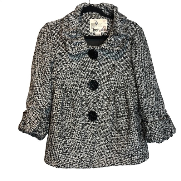 𝅺kensie Wool Blend Babydoll Jacket, size 6 - Picture 1 of 9